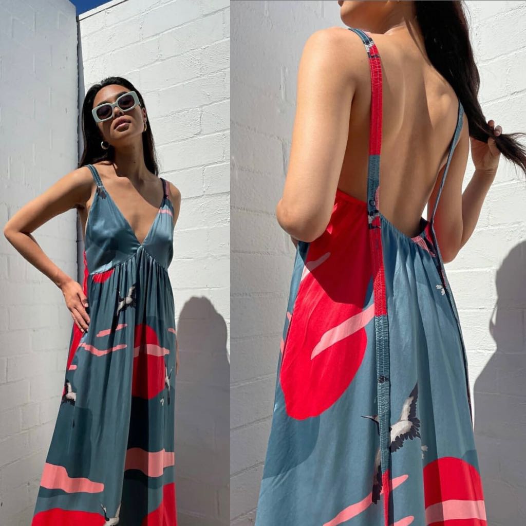 Silk trapeze dress discount