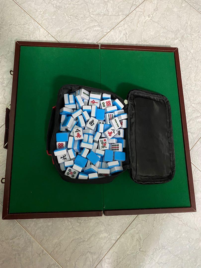 TIFFANY BLUE LEATHER MAHJONG SET, Hobbies & Toys, Toys & Games on Carousell