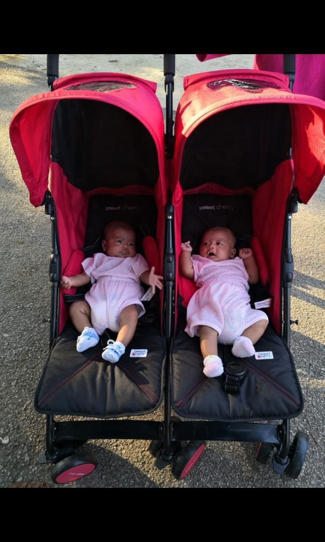 Preloved twins stroller sweet cherry Babies Kids Going Out Strollers on Carousell