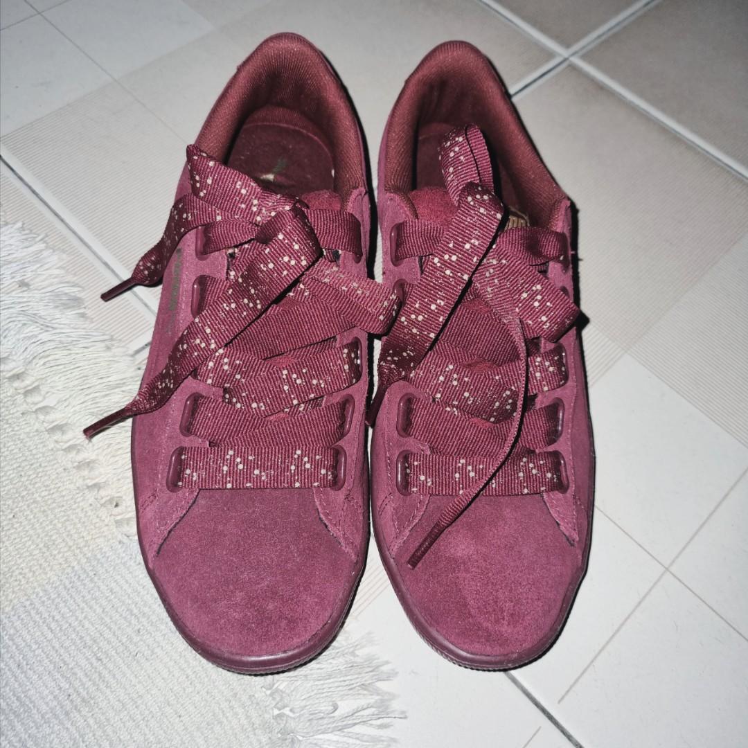 Maroon and cheap gold pumas