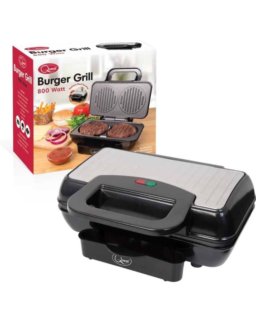 Quest 34330 NonStick Hot Grill Dual Burger Maker for Fun Cooking, 800