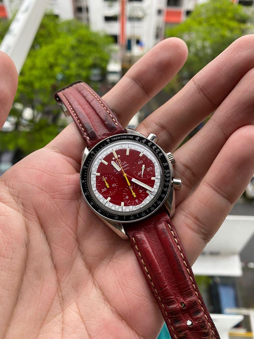 Omega speedmaster red best sale strap