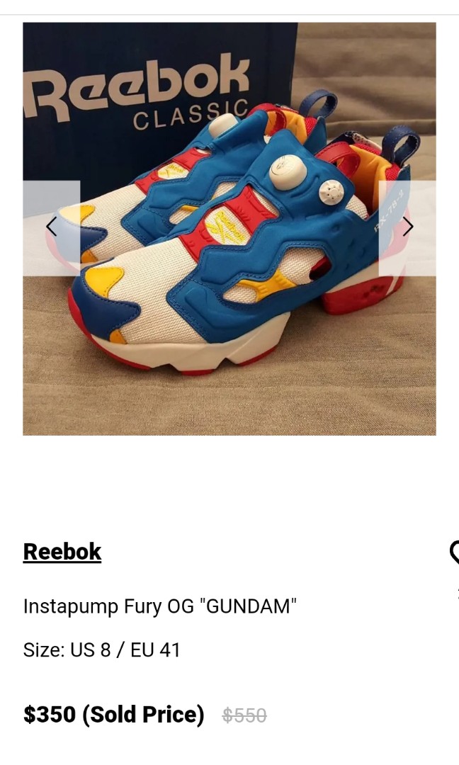 Reebok Instapump fury og Gundam Men s Fashion Footwear