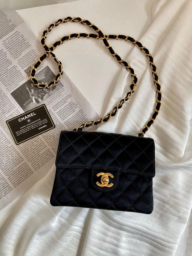 ❗SALE! AUTH. CHANEL VINTAGE MINI SQUARE SATIN GHW, Luxury, Bags & Wallets  on Carousell