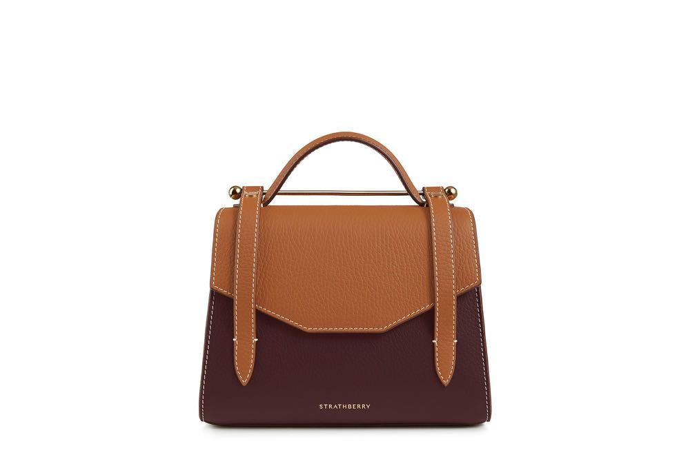 Strathberry Allegro Mini in Burgundy Tan