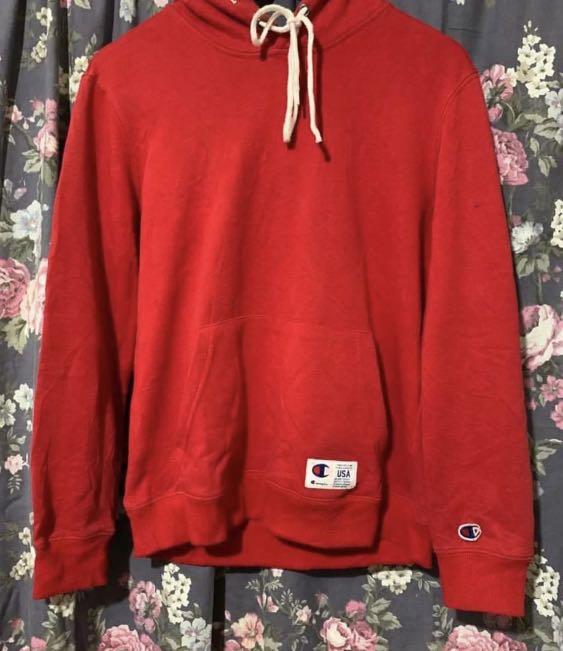 Supreme champion sale red hoodie