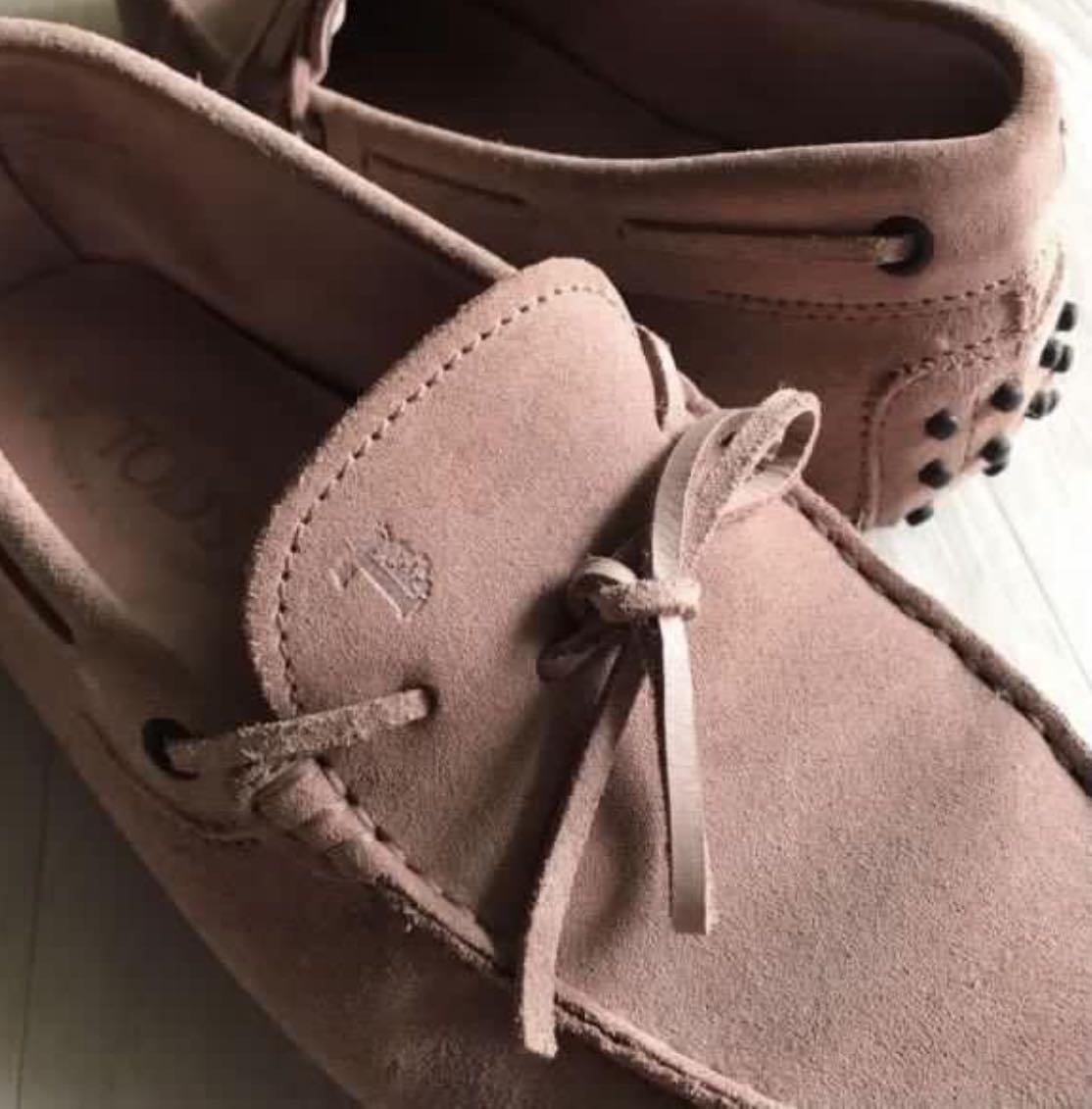 TOD S Gommino suede driving shoes Pink Loafers Luxury