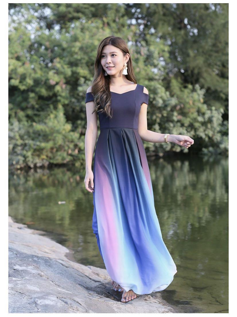 Purple ombre maxi sales dress