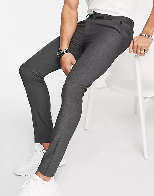 Topman super skinny trousers in charcoal grey  GREY  ASOS