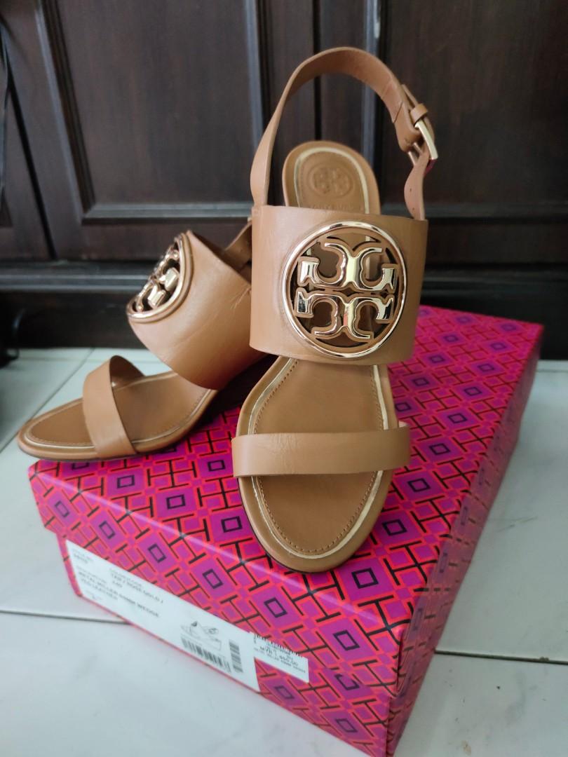 Tory burch leather best sale wedge
