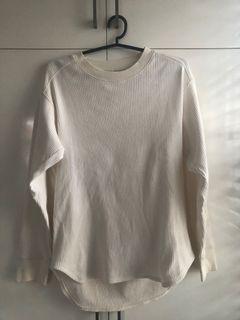 Uniqlo White Ribbed Pullover
