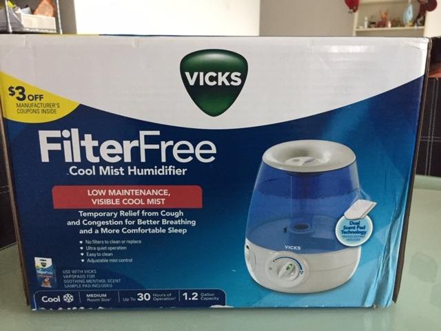 Brand New) Vicks Filter-Free Cool Mist Humidifier, V4600, White