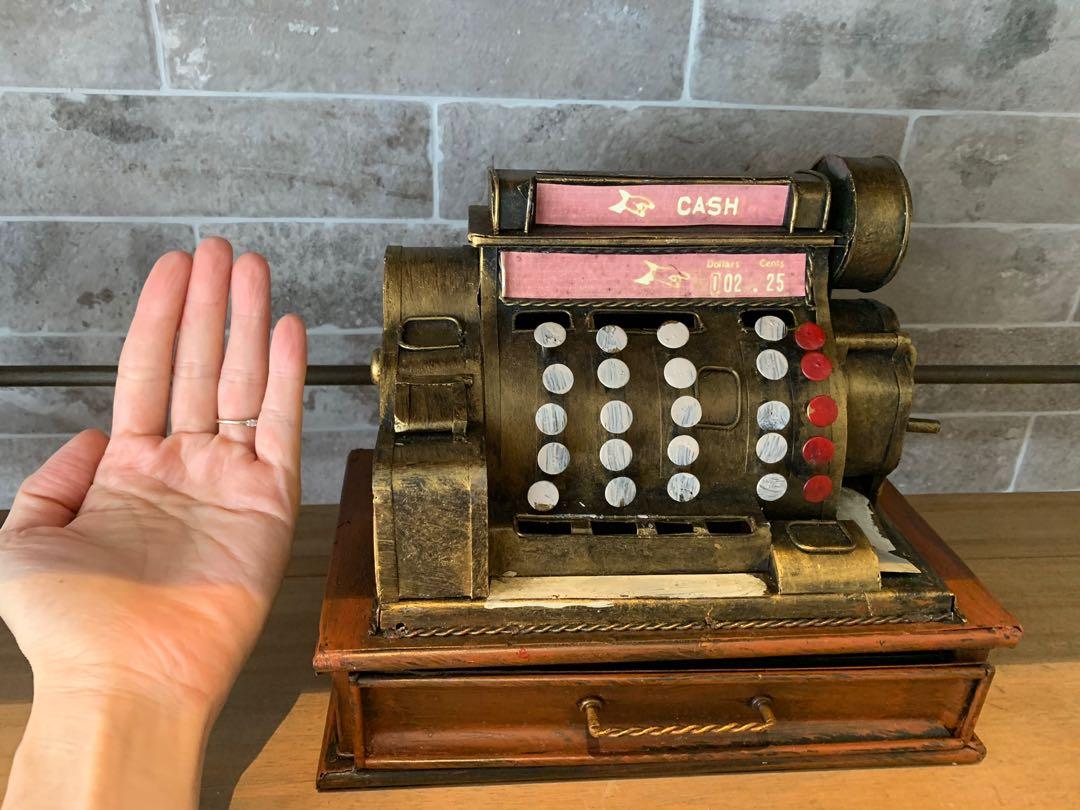 Vintage cash register, piggy bank, drawer, decor, Furniture & Home