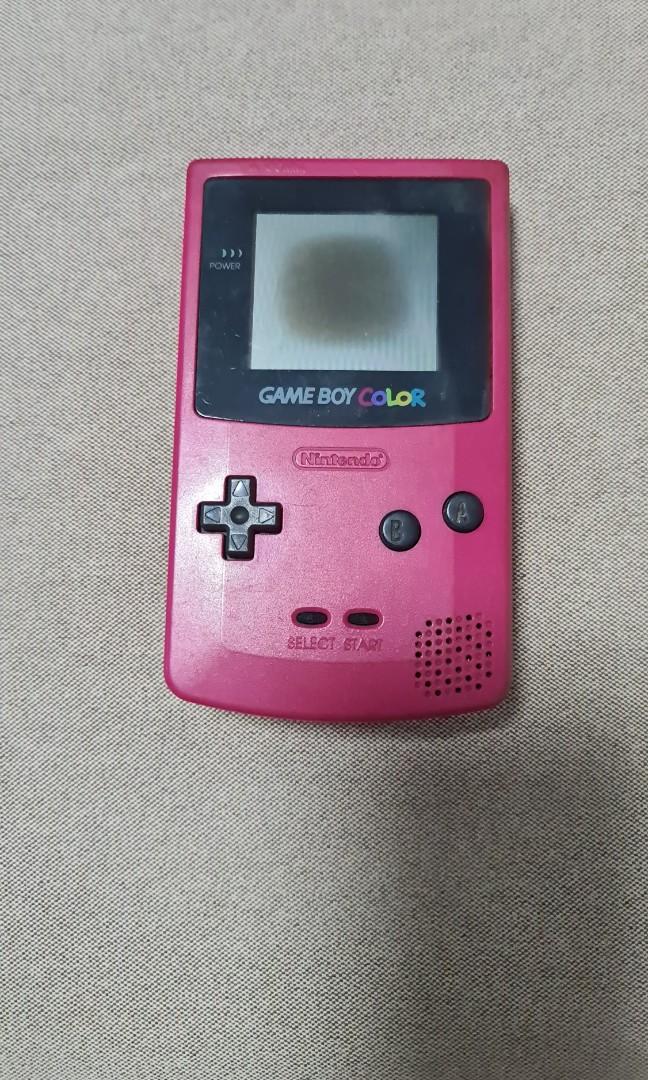 Vintage Nintendo Gameboy Color Fuchsia Pink with screen burnt, Video