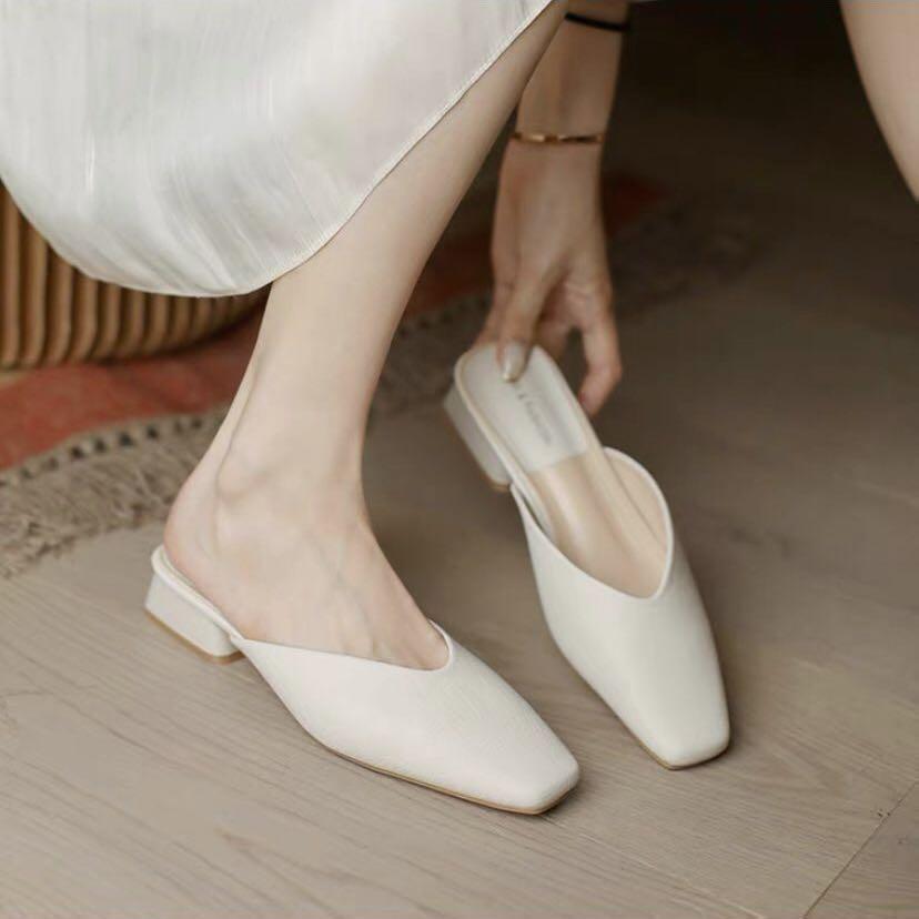 White Mules Heels