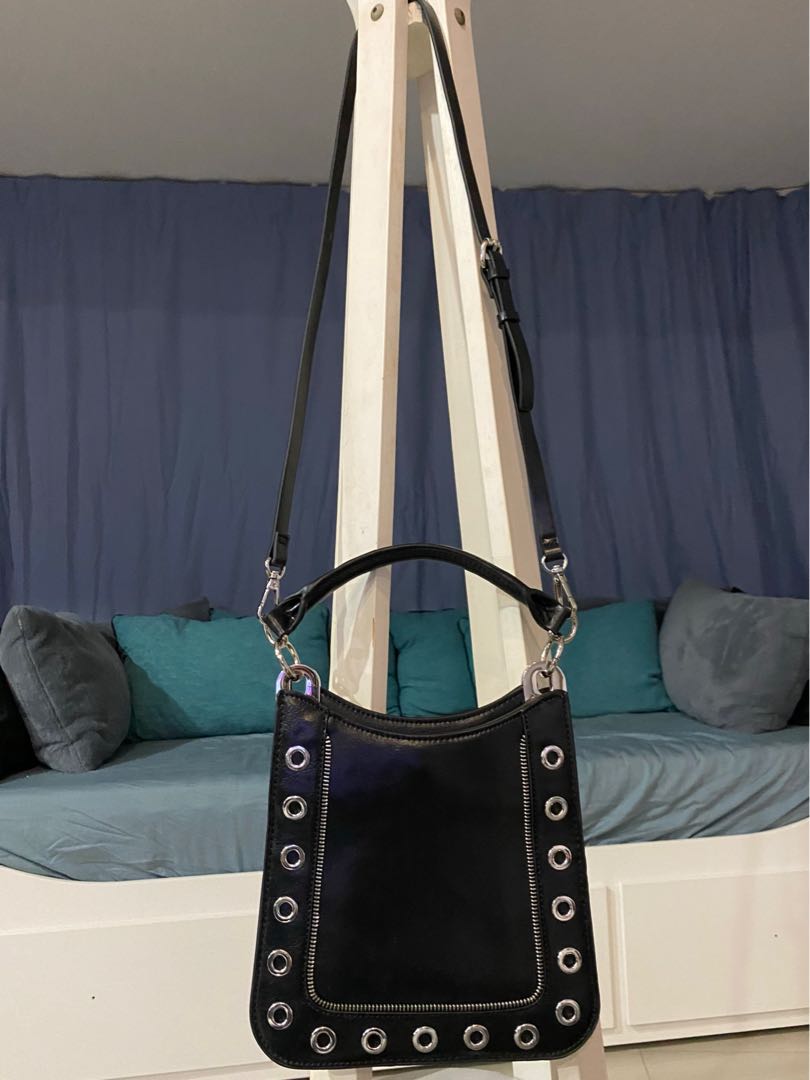 zara black sling bag