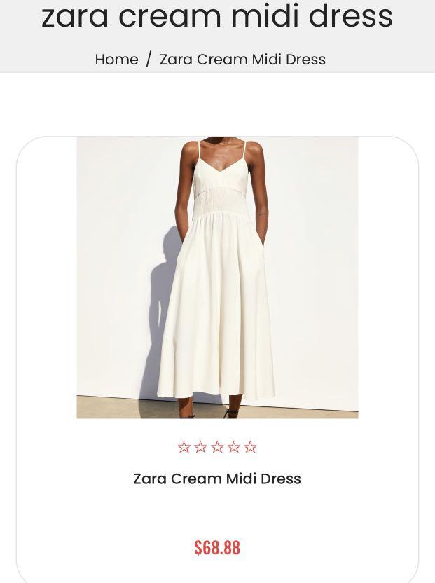 Zara cream midi dress online