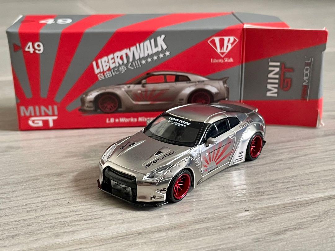 1:64 Mini GT #49 LB Works Nissan GT-R Satin Silver, 興趣及遊戲 