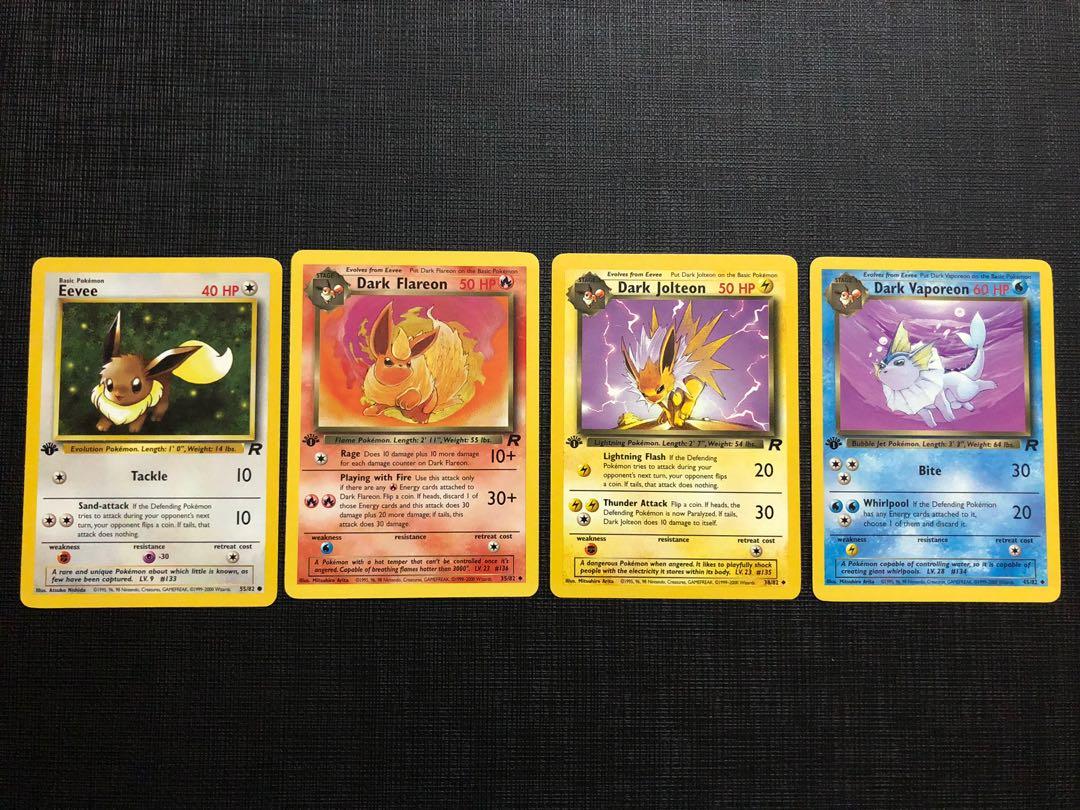 Pokemon TCG Dark Explorers: Dark Jolteon 38/82, Dark Flareon 35/82, Dark  Vaporeon 45/82