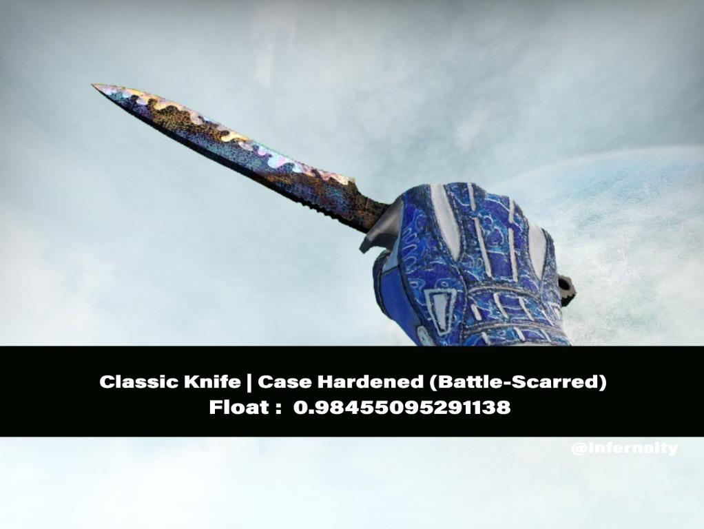(75 BLUE BACKSIDE) Classic Knife Case Hardened BS CSGO SKINS KNIVES