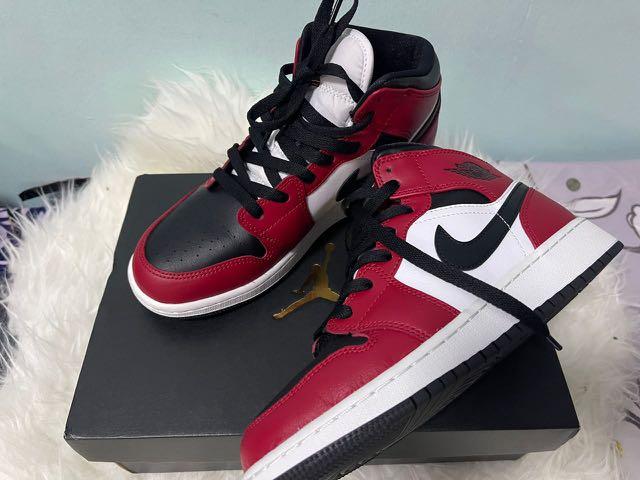 Nike air jordan 1 mid chicago black toe store gs