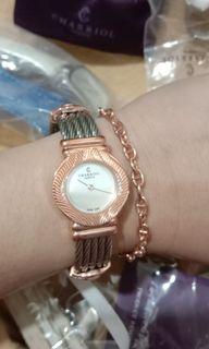 Auth Charriol watch rosegold with stone