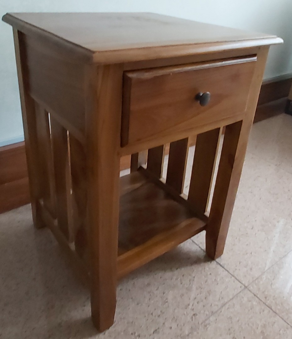 Balinese Solid Wood Bedside Table, Furniture & Home Living, Furniture