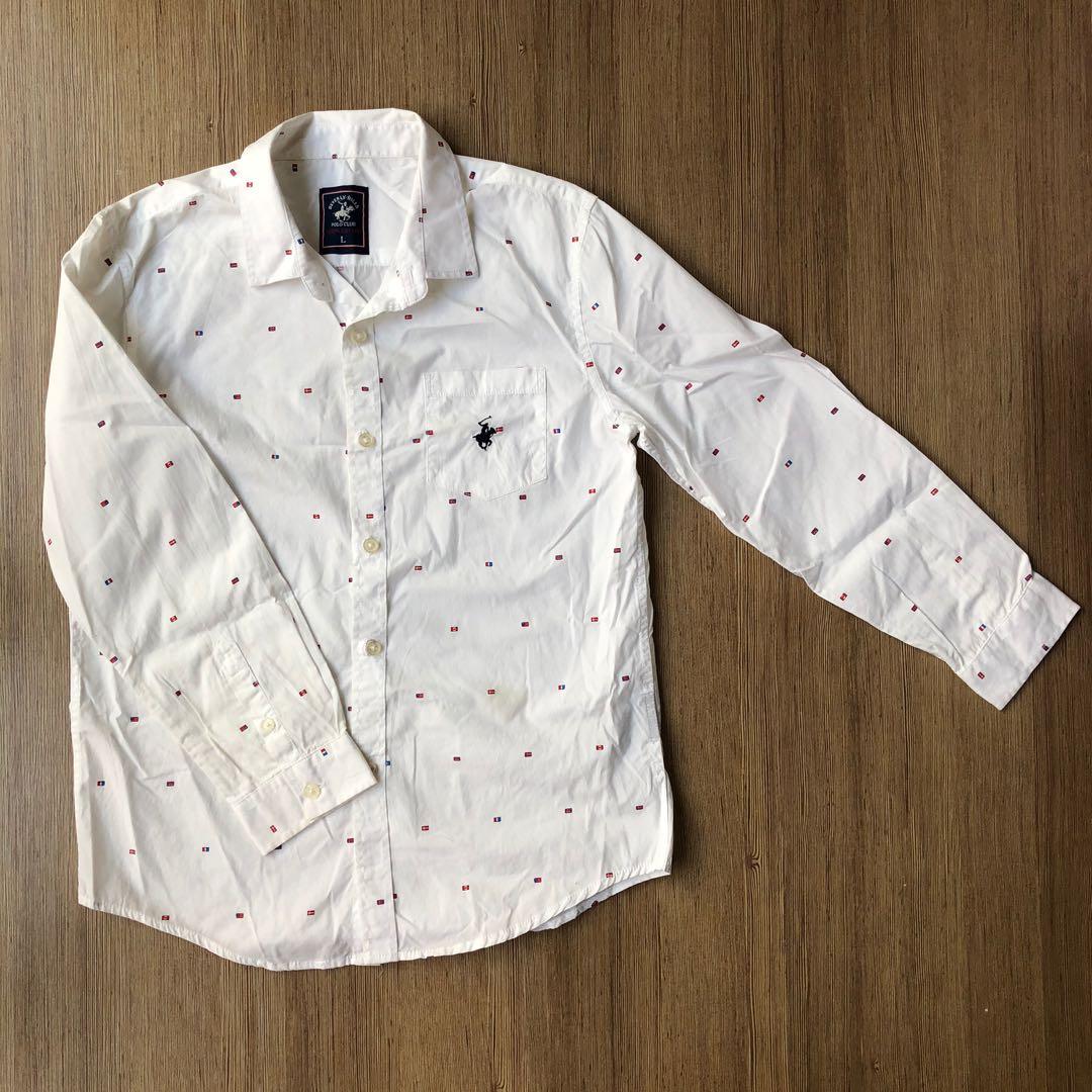 BEVERLY HILLS POLO CLUB White Button Down Long sleeve Polo Babies Kids Babies Kids Fashion on Carousell