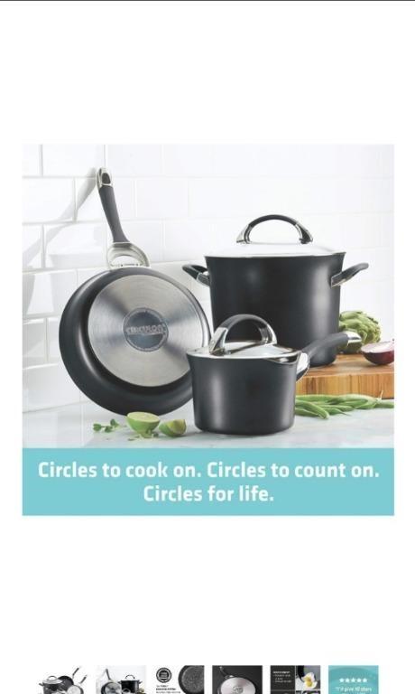  Circulon - 87526 Circulon Symmetry Hard Anodized Aluminum  Nonstick Cookware Set, 10-Piece Set, Black: Home & Kitchen