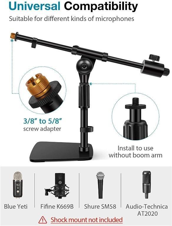 InnoGear Microphone Stand, Weighted Base Desktop Mic Stand with Shock