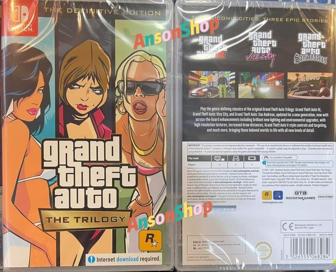 Brand New Switch Gta Grand Theft Auto The Trilogy The Definitive Edition 俠盜獵車手三部曲最終版中英文https Youtu Be F Vqnij5vjk 電子遊戲 電子遊戲 Nintendo 任天堂 Carousell