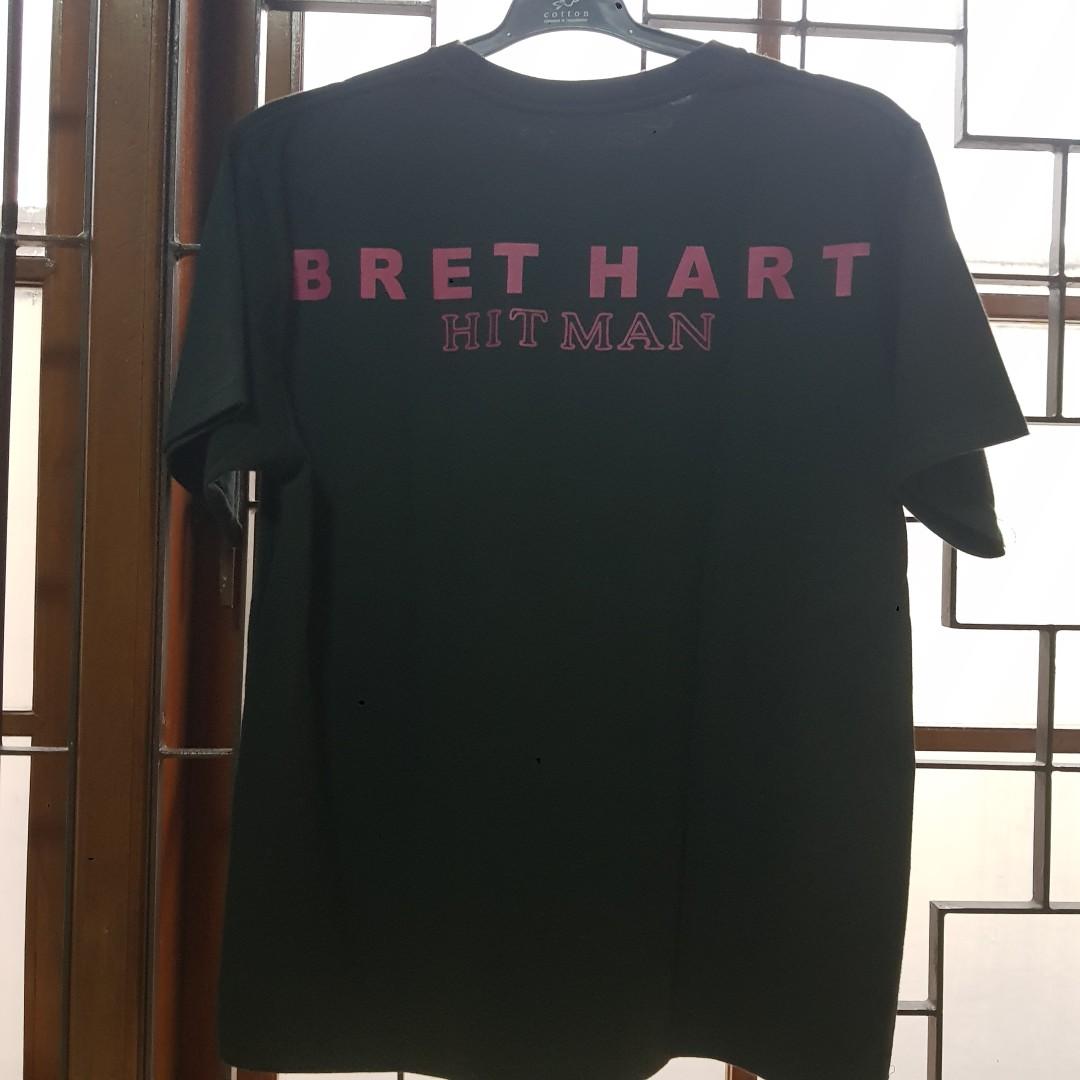 Bret Hart kaos t shirt WWE, Fesyen Pria 