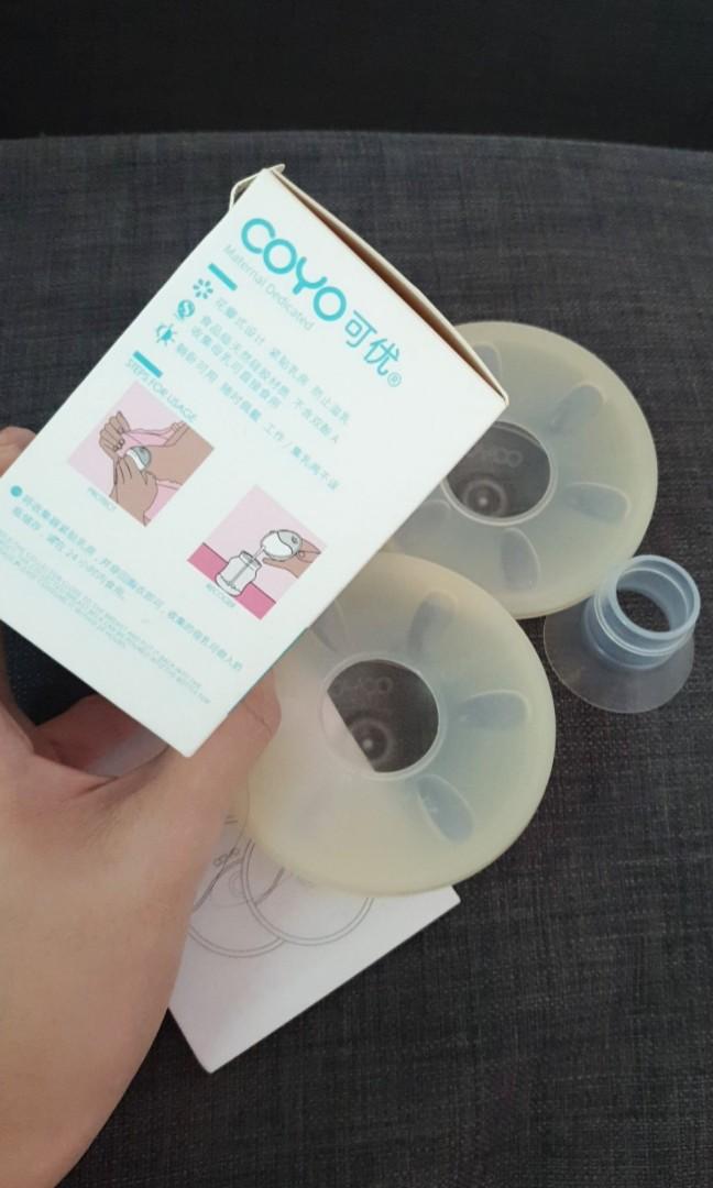 Bundle 24 mm flange nipple breast insert and Coyo standard milk catcher for breastfeeding moms