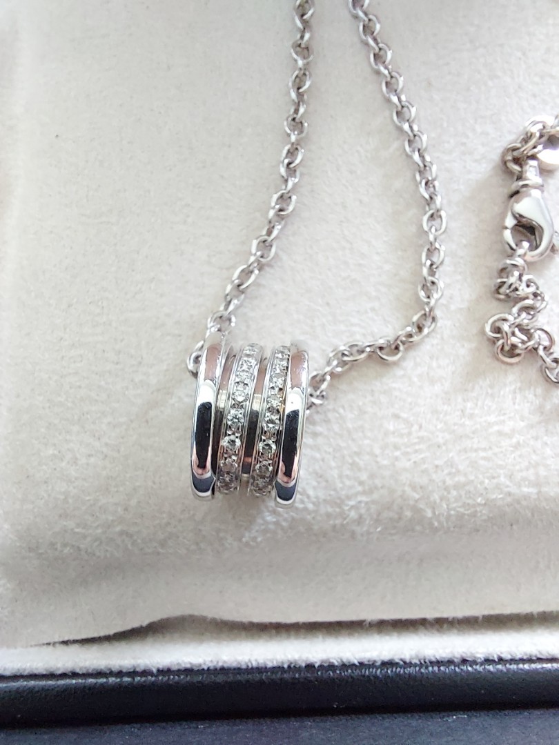 Bvlgari B Zero 1 Diamond Pendant with Necklace in 18K White Gold