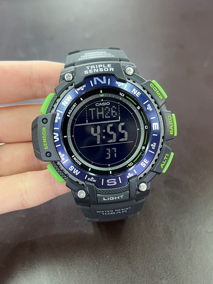 Casio Outgear SGW-1000-2B, 名牌, 手錶- Carousell