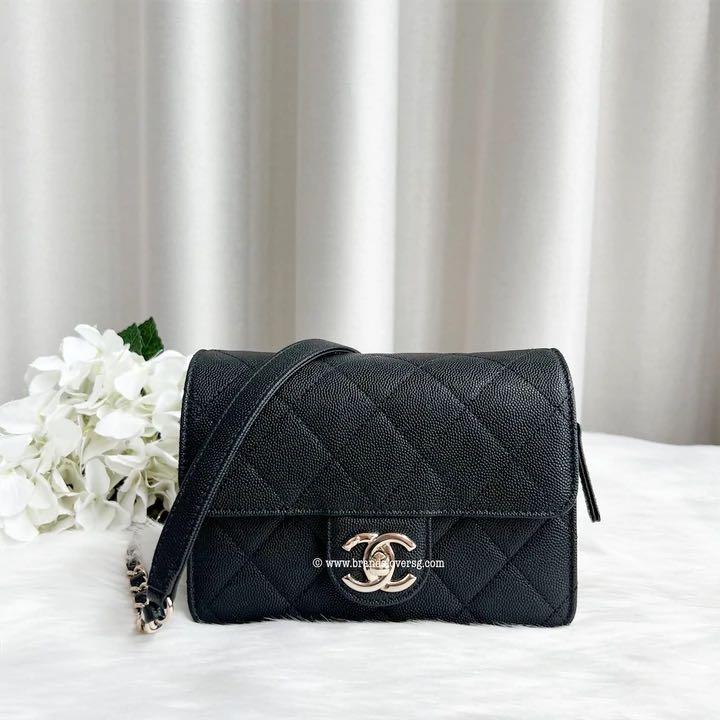Chanel 22C Mini Flap Bag in Black Caviar LGHW, Luxury, Bags & Wallets on  Carousell