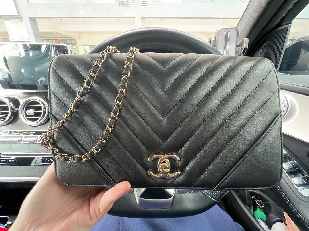 Chanel chevron statement flap