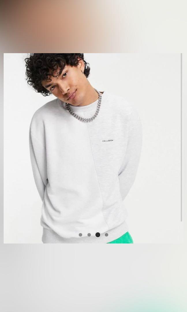 Collusion white sweatshirt clearance