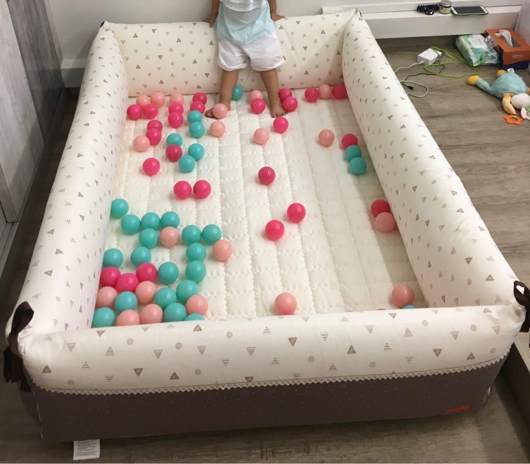 Creamhaus Inua XL bumper bed playmat milk brown baby playmat , Babies