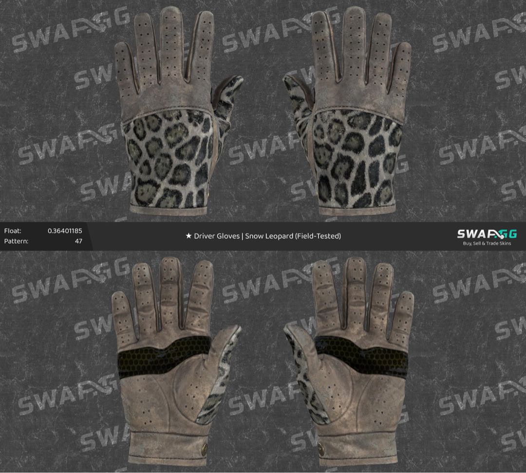 CSGO Driver Gloves Snow Leopard, Video Gaming, Video Games, Others on