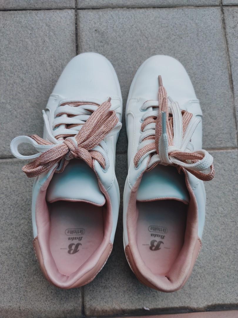 White and rose gold new arrivals sneakers