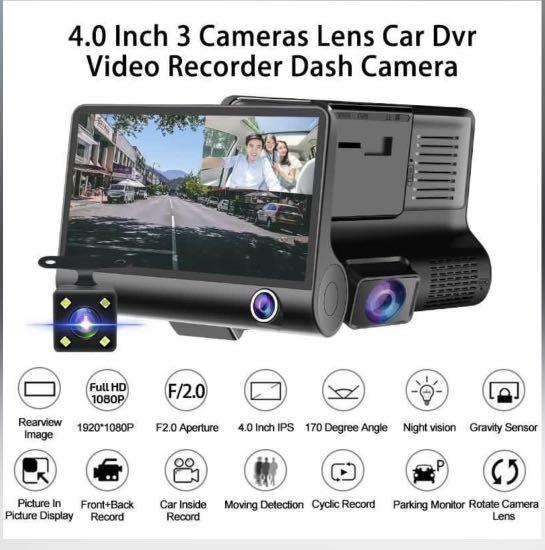 E ACE Car DVR 2 Cameras Lens 4 Inch Dash Camera With Rearview