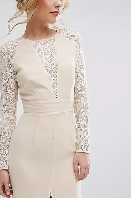 Elise Ryan Lace Maxi Dress With Deep V Plunge Neck and Thigh Split Women s Fashion Dresses Sets Dresses on Carousell