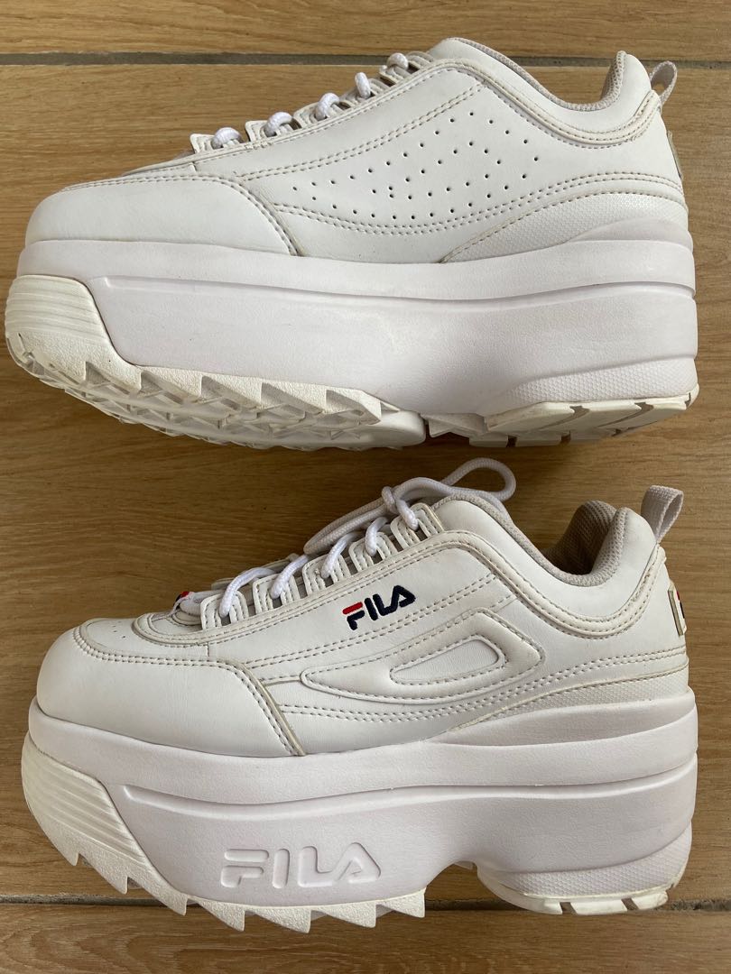 FILA Disruptor 2 Platform Wedge White Women s Fashion Footwear Sneakers on Carousell