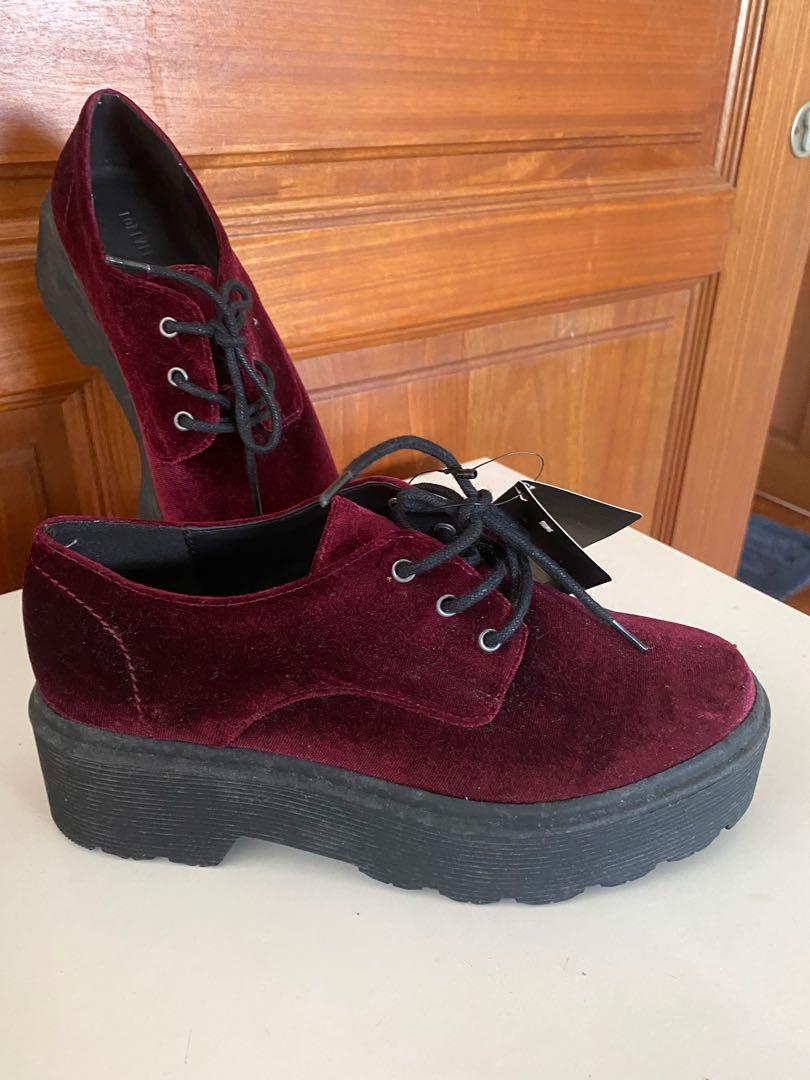 Forever 21 Velvet Platform Oxford Shoes