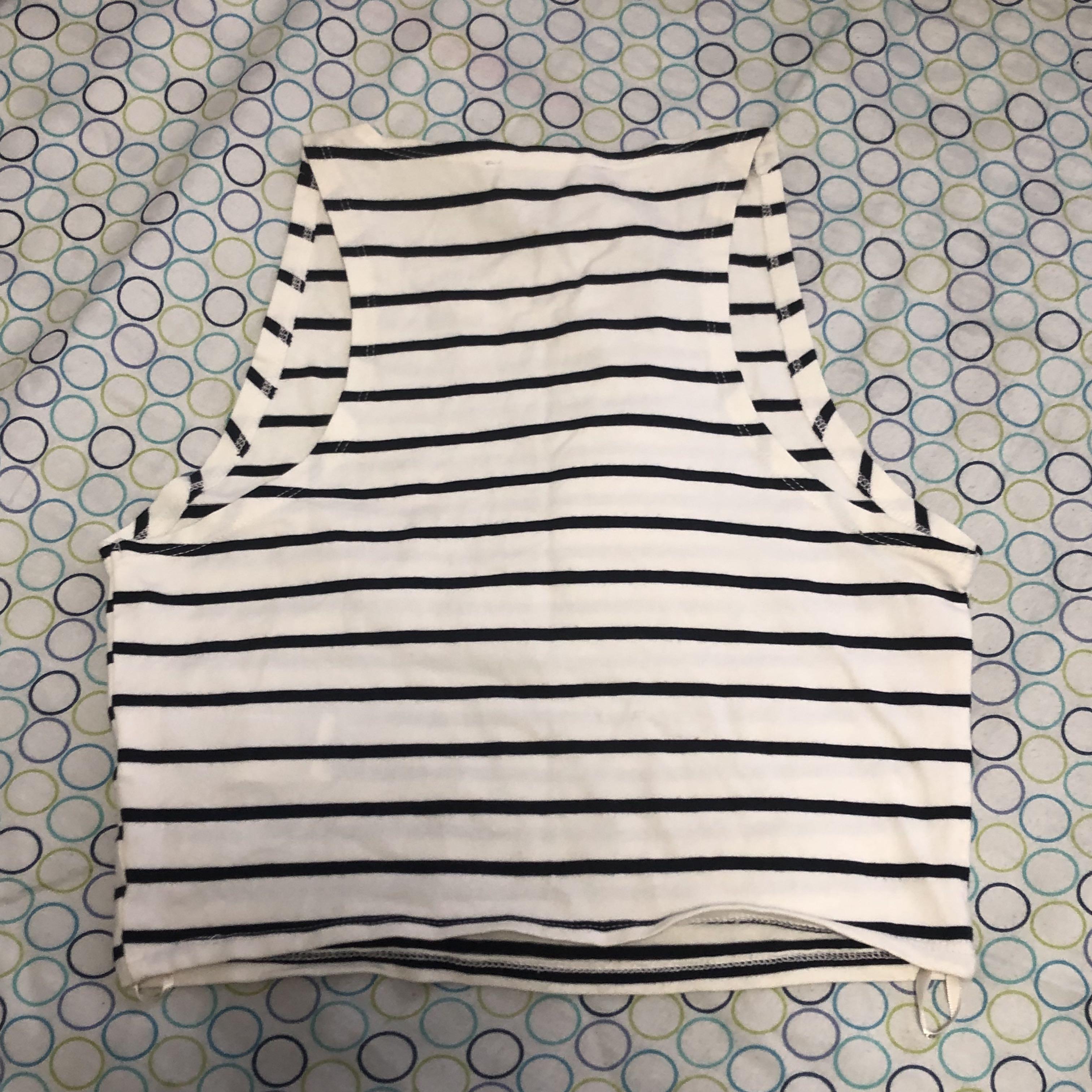 Forever 21 striped sleeveless cropped top (Category: Sleeveless) located in Mandaluyong City. Submitted by tkbuys (Listing ID 1138595583, Image 3). Description: With slight stains due to storage.