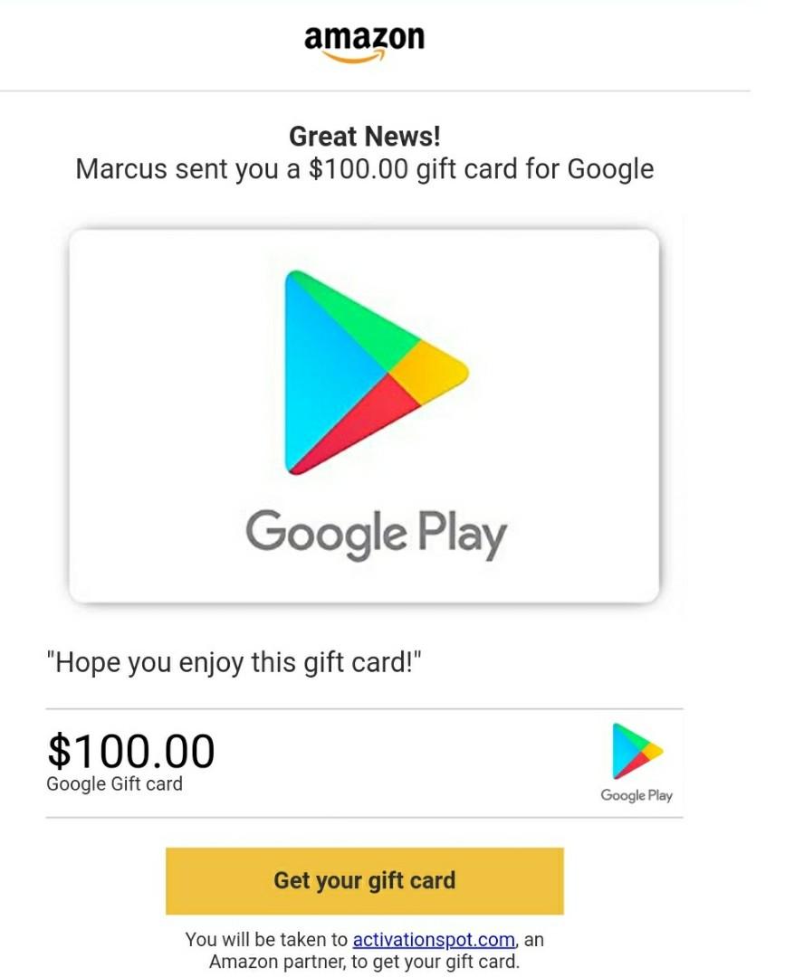 Google Play Gift Card U.S. $100, Tickets & Vouchers, Local ...