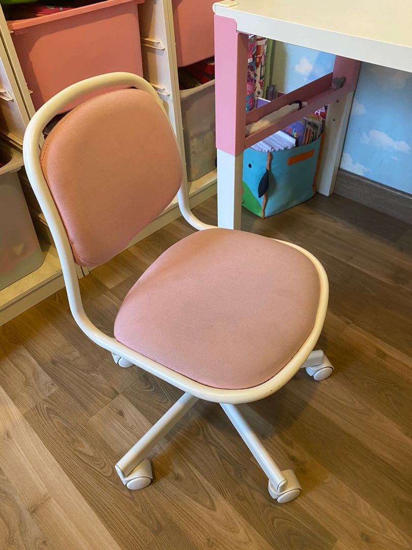 IKEA Kursi Anak ORFJALL Pink Kursi Kantor, Perabotan Rumah di Carousell