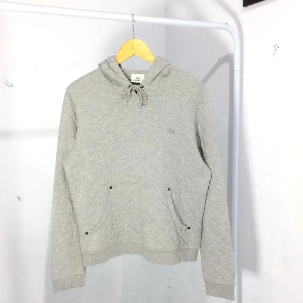 Lacoste Hoodie, Fesyen Pria, Pakaian 