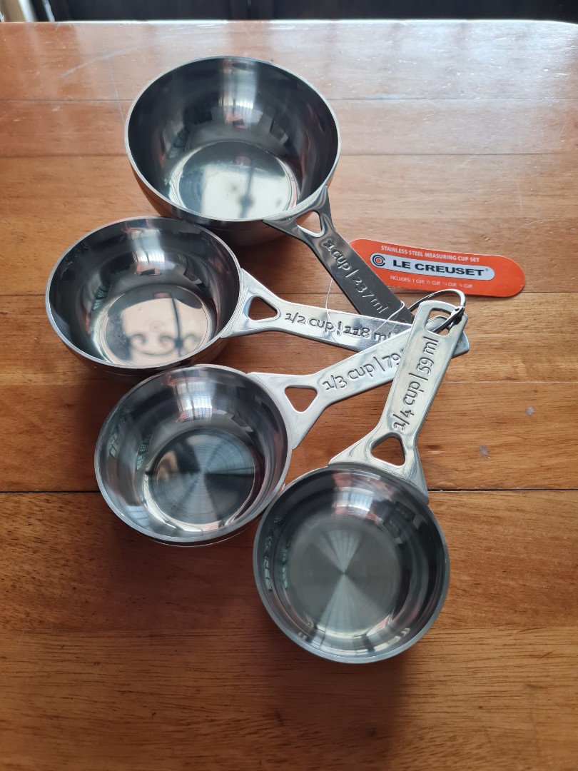 Le Creuset Stainless Steel Measuring Cups spoon, Furniture & Home Living,  Kitchenware & Tableware, Cookware & Accessories on Carousell